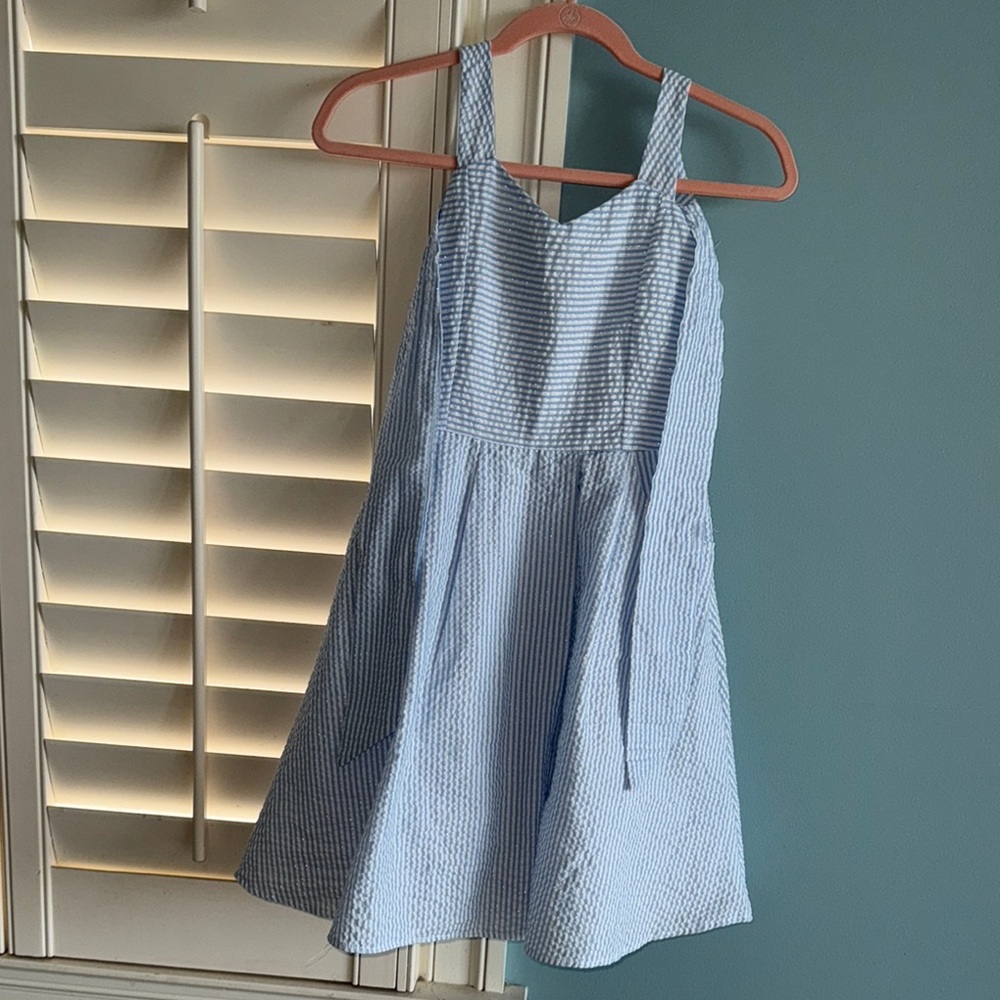 Rare Editions Blue Sleeveless Halter Sundress